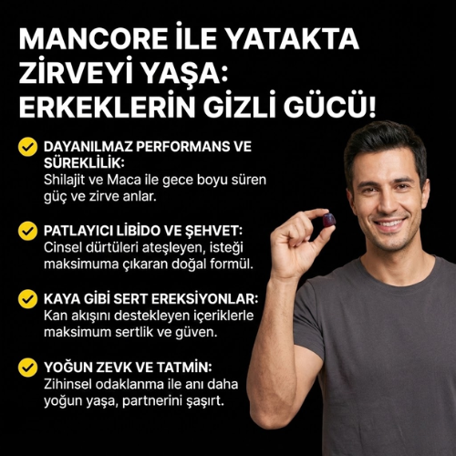 Mancore™ Shilajit  – Doğal Testosteron ve Performans Arttırıcı Gıda Takviyesi